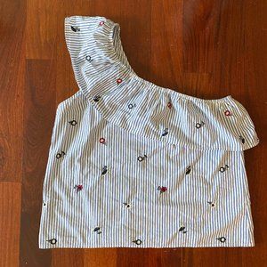 Abercrombie & Fitch One Shoulder Ruffle Top